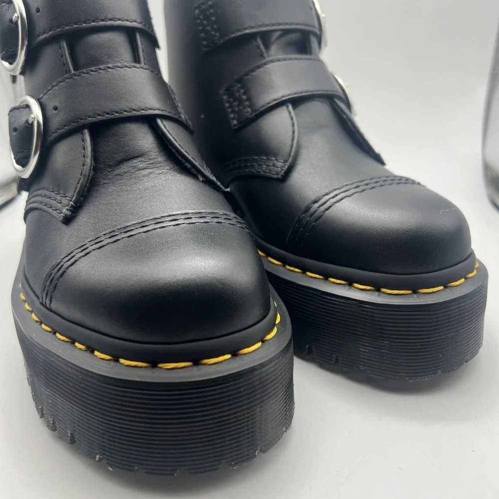 Dr. Martens Women's Devon Napa LUX Platform Boots Black Size 6 Women's NWB‎